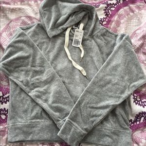 Grey Forever 21 Velour Hoodie